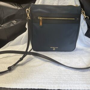 Michael Kors Midnight Blue Crossbody with Gold Details
